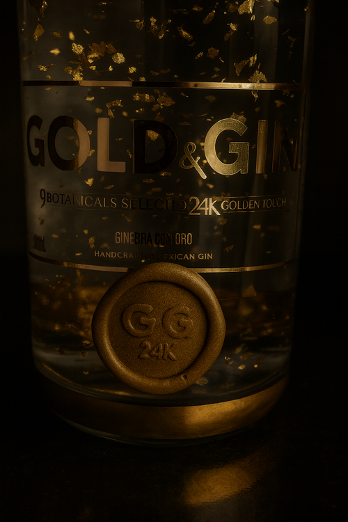 •1 Botella Gold & Gin 750 ml con oro 24k comestible - ENVÍO YA INCLUIDO.